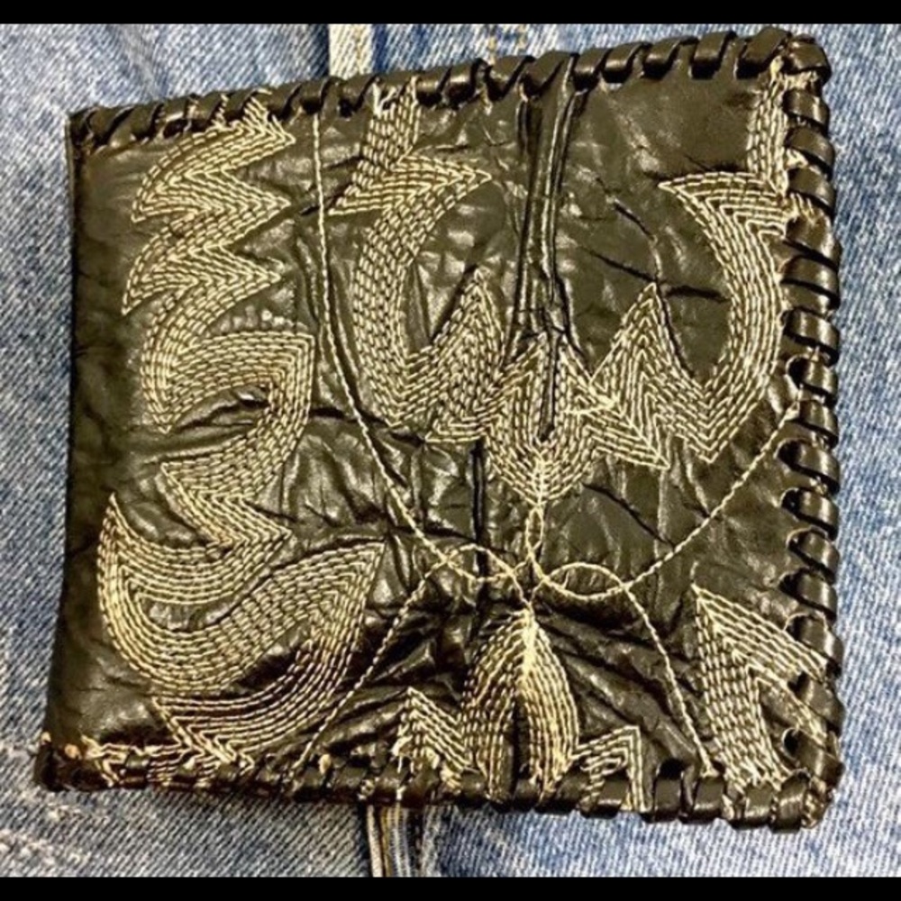 Handmade Cowboy Boot Black Leather Wallet